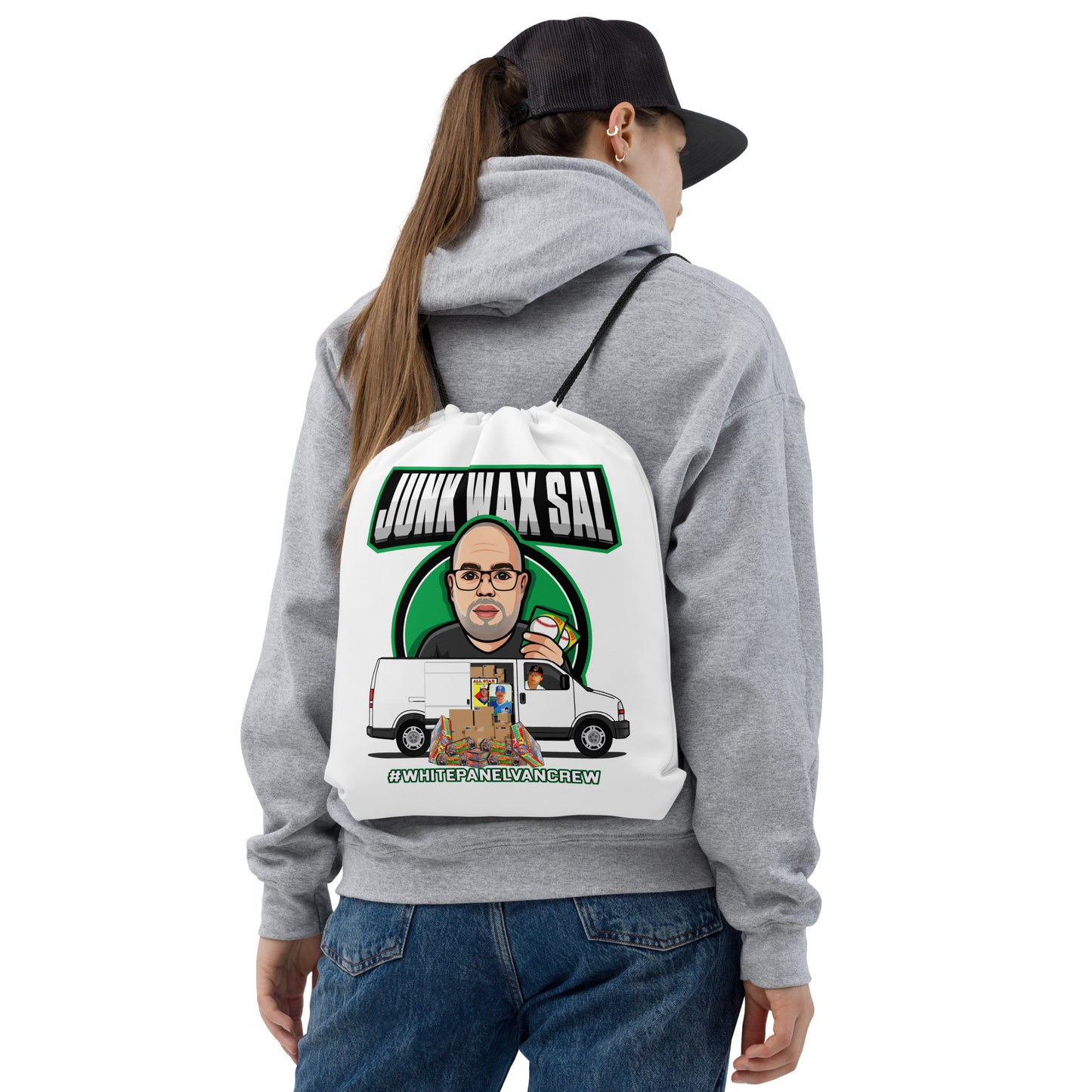 Junk Wax Sal - White Panel Van Crew - Drawstring bag