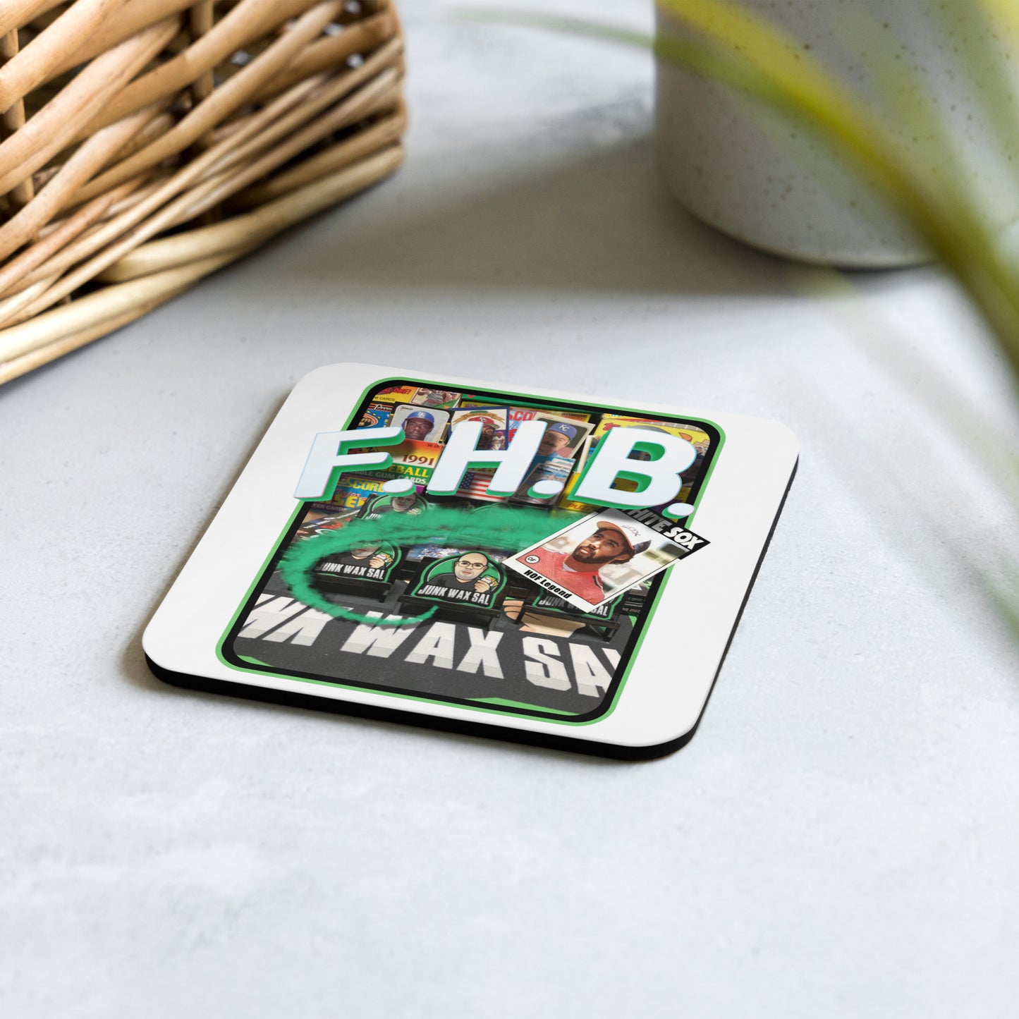 Junk Wax Sal - F.H.B. - Cork-back coaster