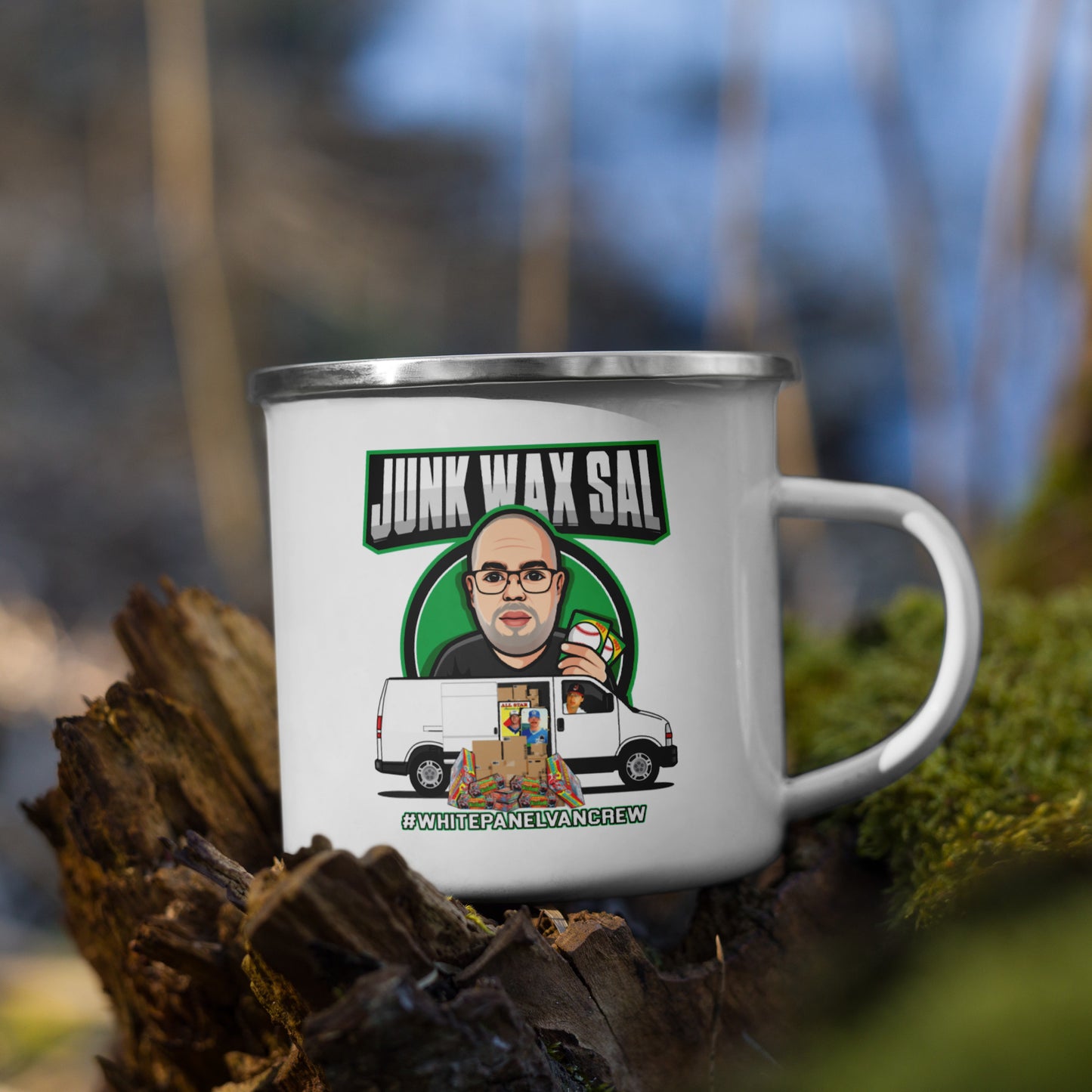 Junk Wax Sal - White Panel Van Crew - Enamel Mug