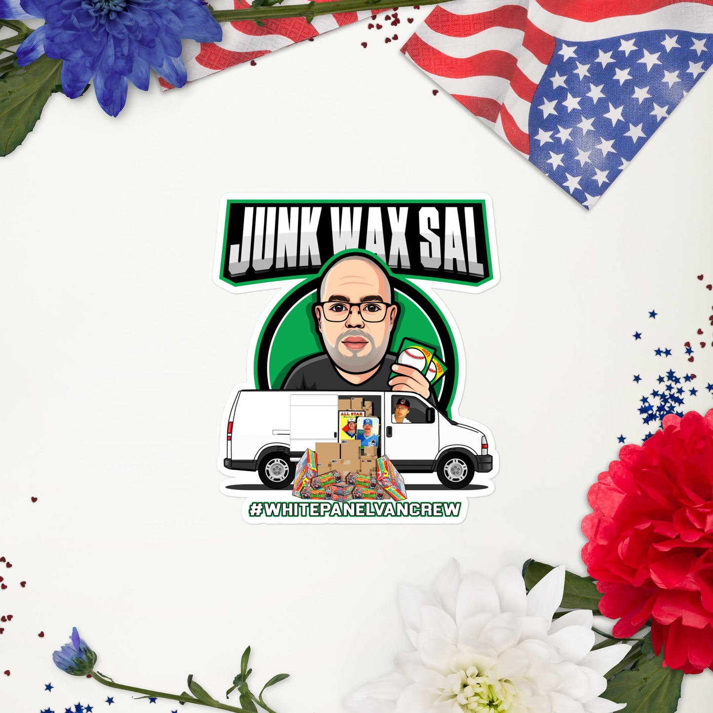 Junk Wax Sal - White Panel Van Crew - Bubble-free stickers
