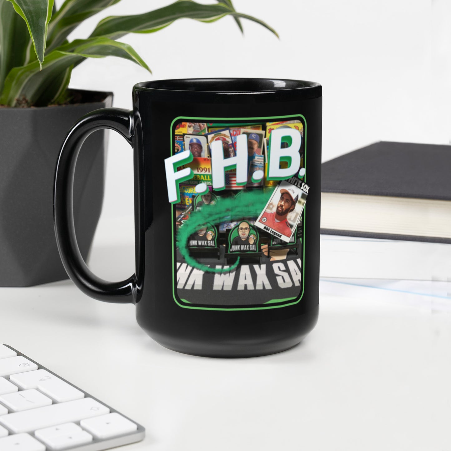 Junk Wax Sal - F.H.B. - Black Glossy Mug