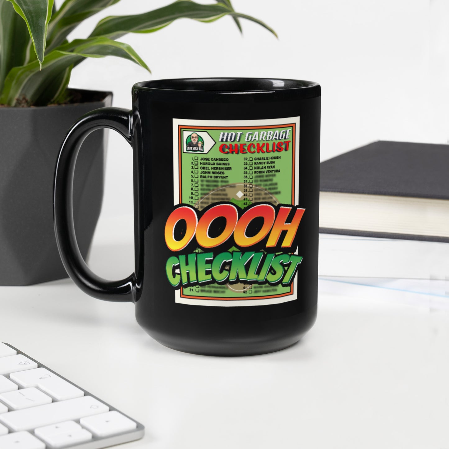 Junk Wax Sal - Oooh Checklist - Black Glossy Mug
