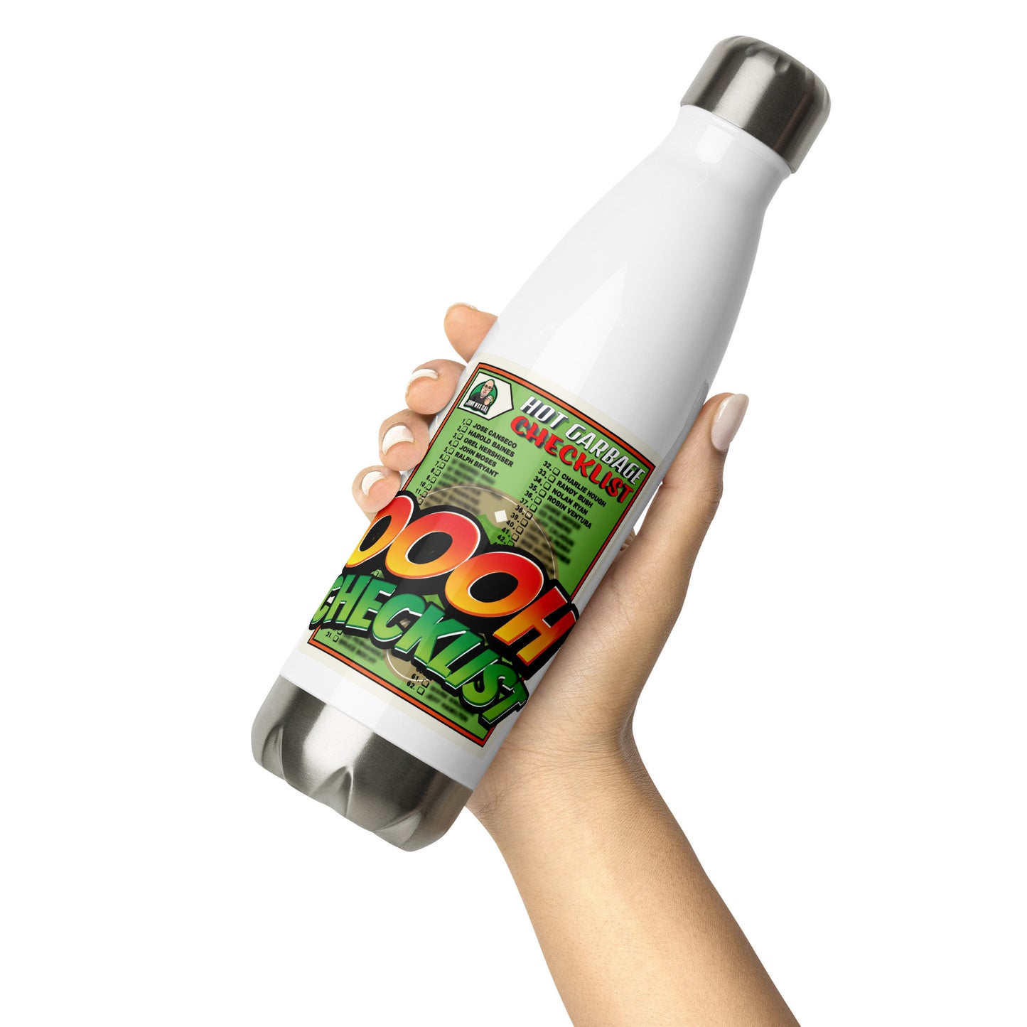 Junk Wax Sal - Oooh Checklist - Stainless Steel Water Bottle