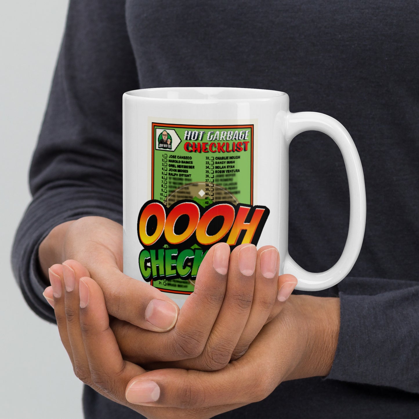 Junk Wax Sal - Oooh Checklist - White glossy mug