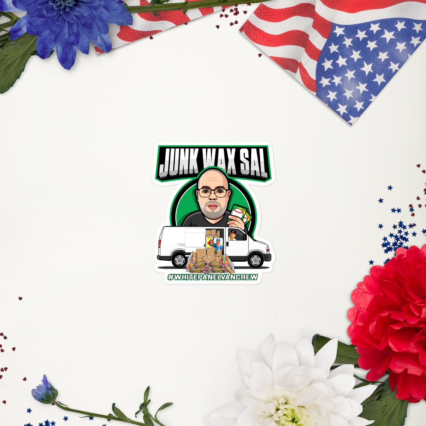 Junk Wax Sal - White Panel Van Crew - Bubble-free stickers