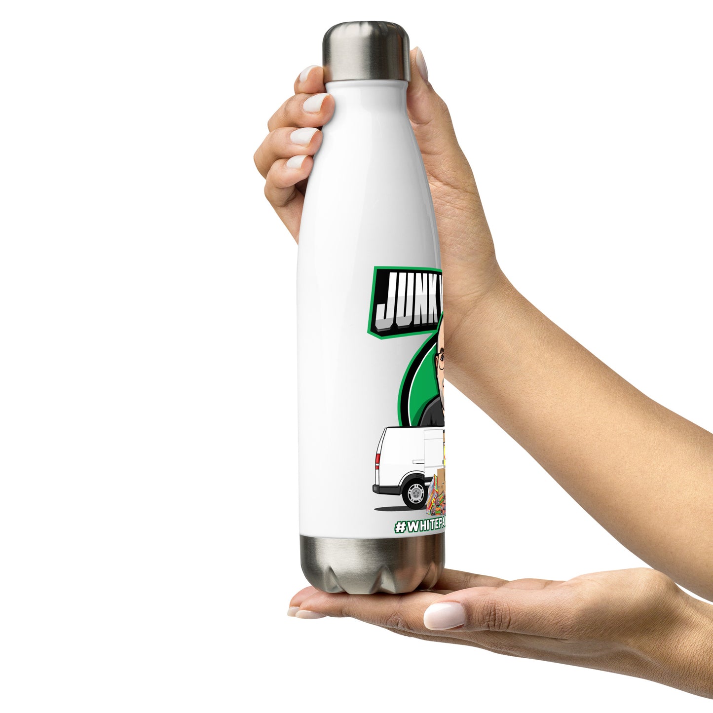 Junk Wax Sal - White Panel Van Crew - Stainless Steel Water Bottle