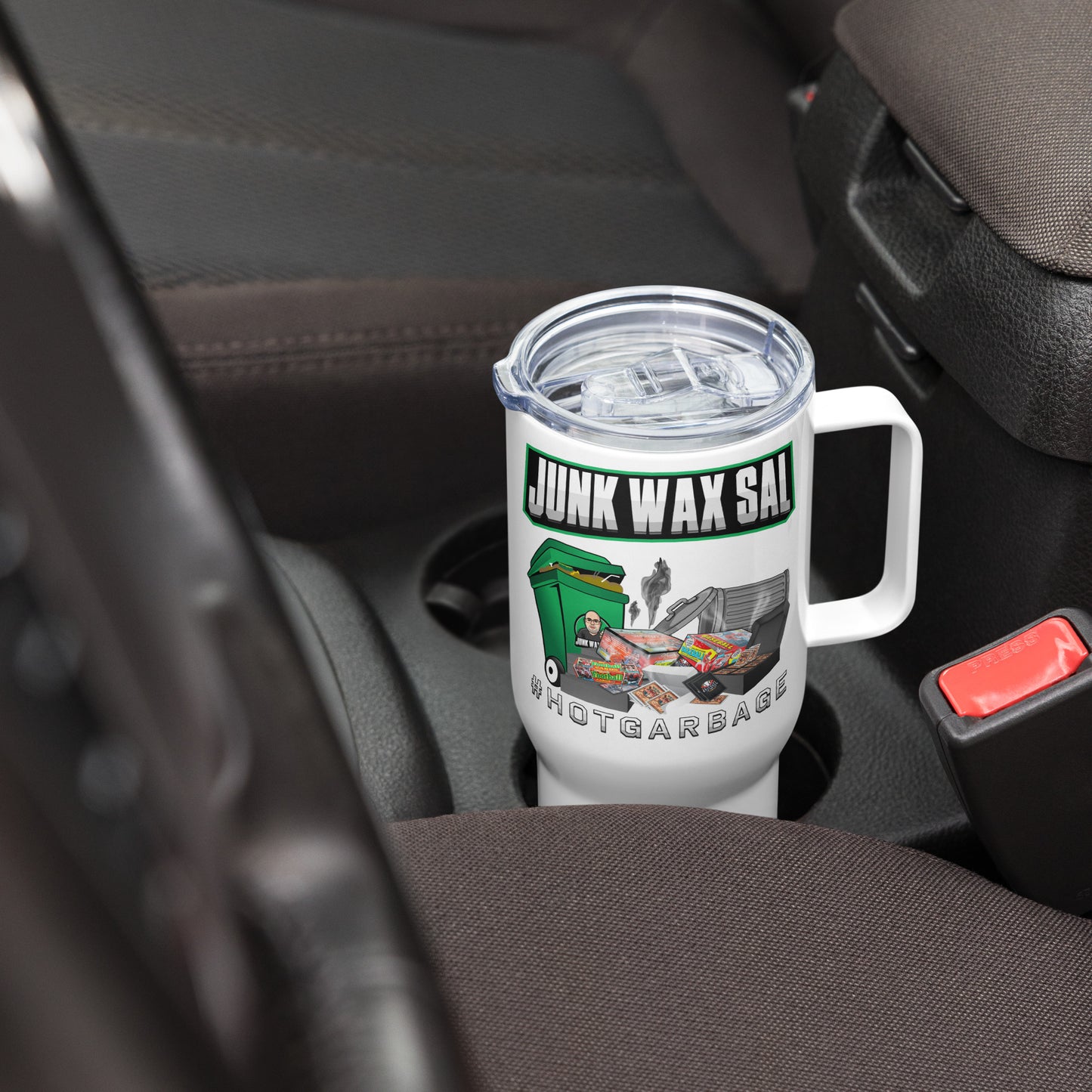 Junk Wax Sal - Hot Garbage - Travel mug with a handle