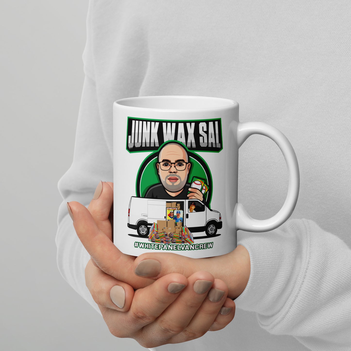 Junk Wax Sal - White Panel Van Crew - White glossy mug