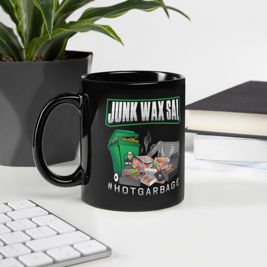 Junk Wax Sal - Hot Garbage - Black Glossy Mug