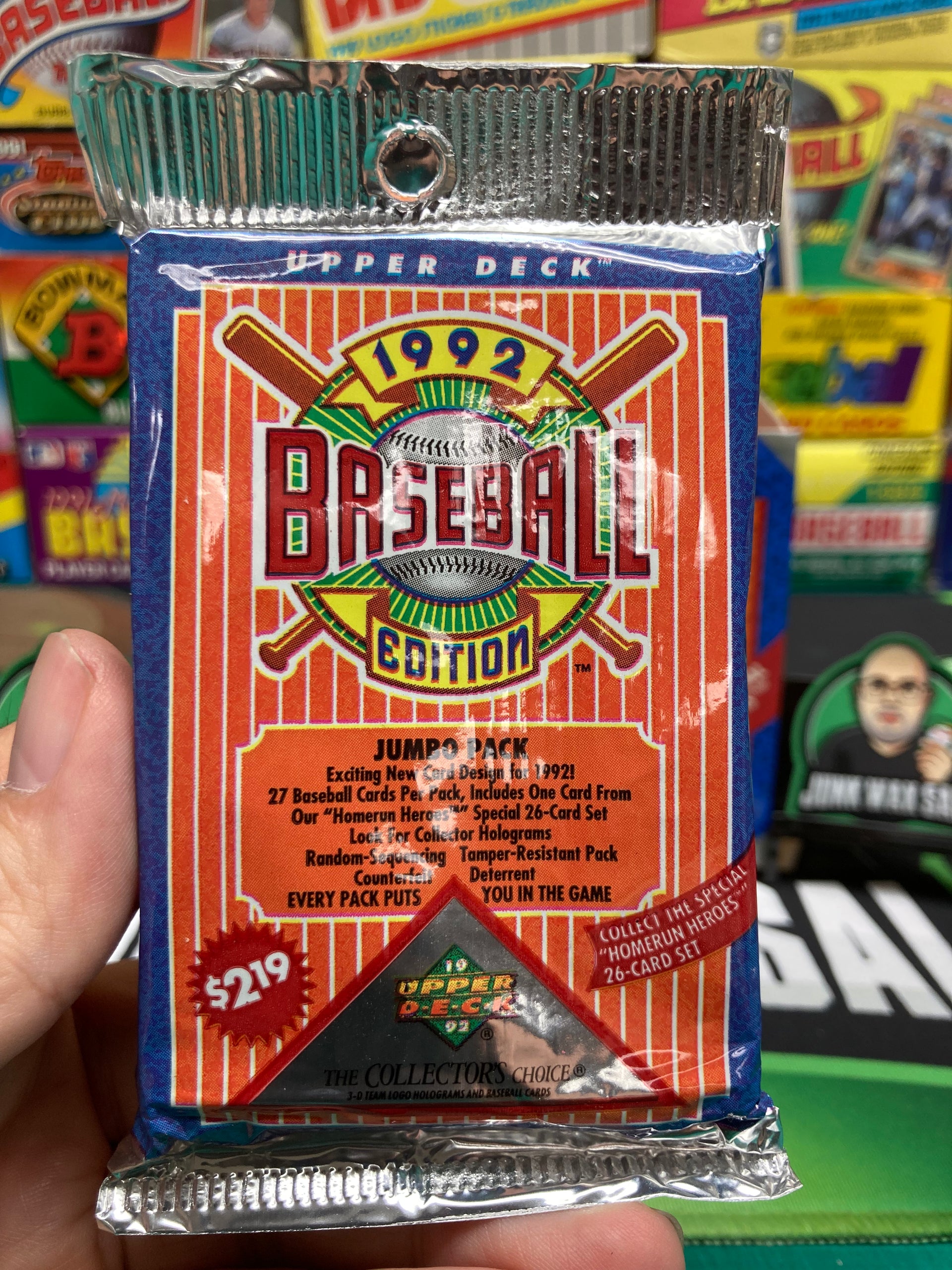 1992 Upper Deck USA 9種 1992 Upper Deck Baseball Low Series Jumbo Pack – Junk Wax Sal